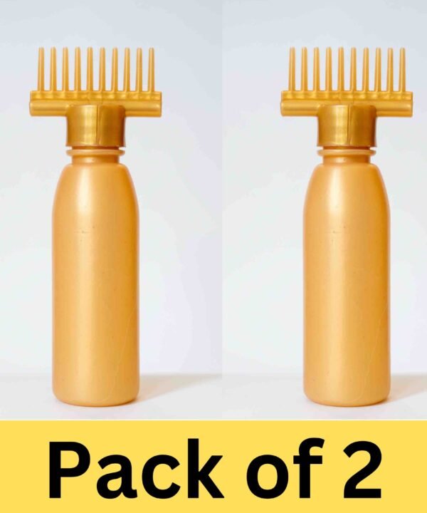 Hair oil bottle with comb